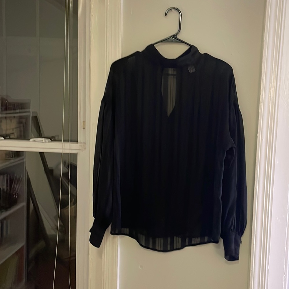 High neck sheer top
